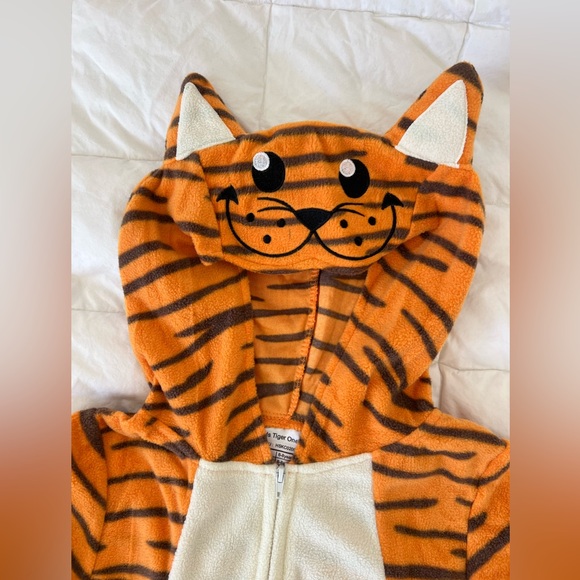 Tiger Striped Kids One Piece Costume with Hood - Picture 2 of 8